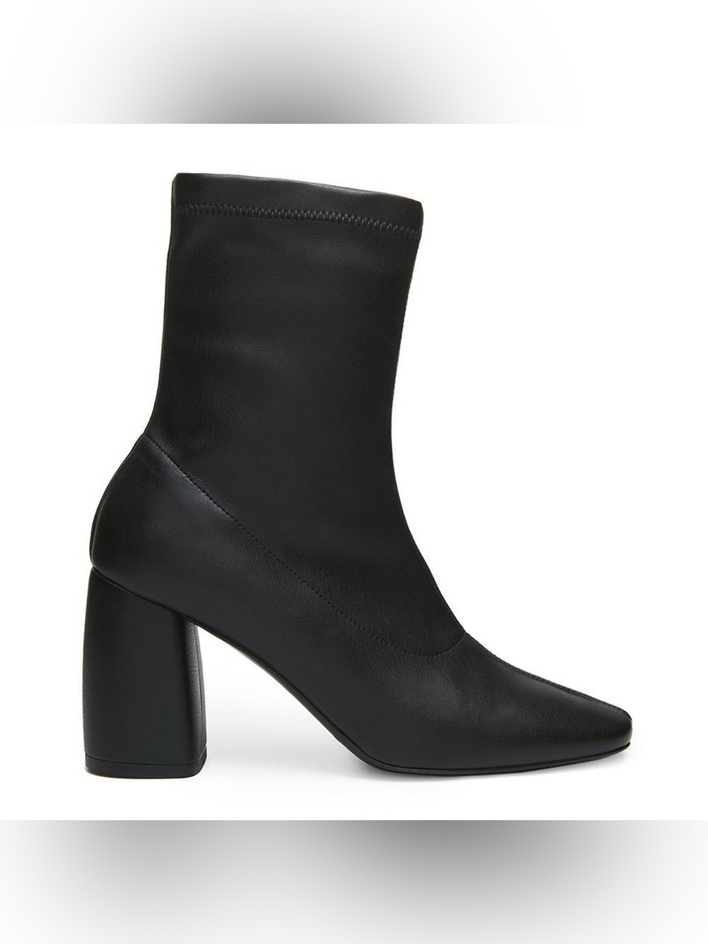 Daniella Shevel Bella Mia Black Stretch Leather Mid-Calf Block Heel Boot